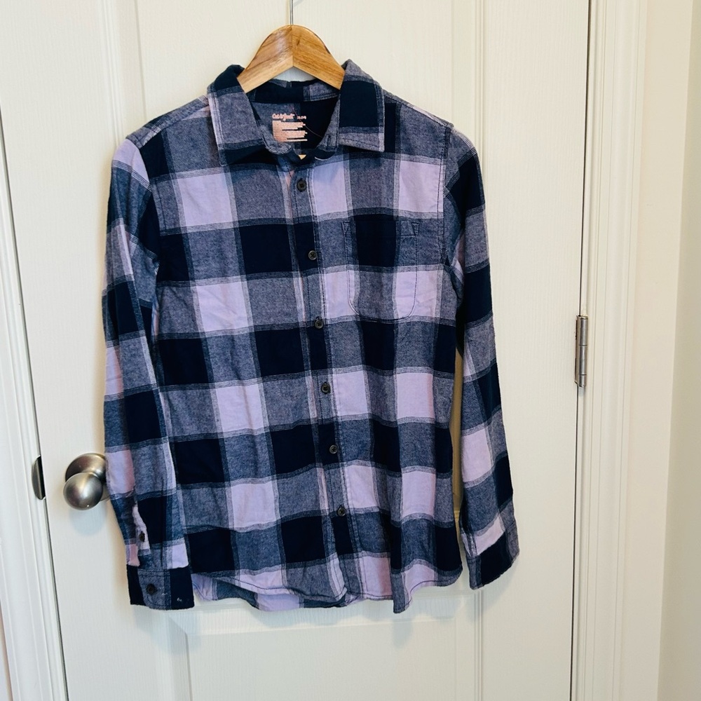 Cat & Jack Boys Shirt XL 14  Plaid button down shirt Casual New Without Tags